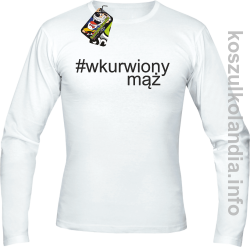 Wkurwiony Mąż -  Longsleeve męski - biały