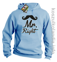 Mr Right - Bluza z kapturem - błękitna