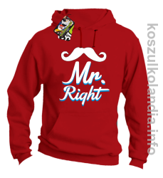 Mr Right - Bluza z kapturem - czerwona