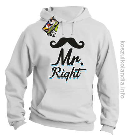 Mr Right - Bluza z kapturem - biała