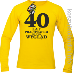 40 lat Pracowałem na ten wygląd - Longsleeve męski - żółty