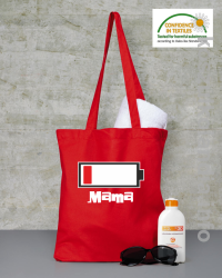 MAMA Bateria do ładowania - torba bawełniana - czerwony