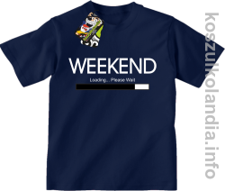 Weekend PLEASE WAIT - koszulka dziecięca - granatowy