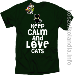 Keep Calm and Love Cats Black Filo - Koszulka męska butelkowa 