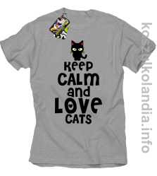 Keep Calm and Love Cats Black Filo - Koszulka męska melanż 