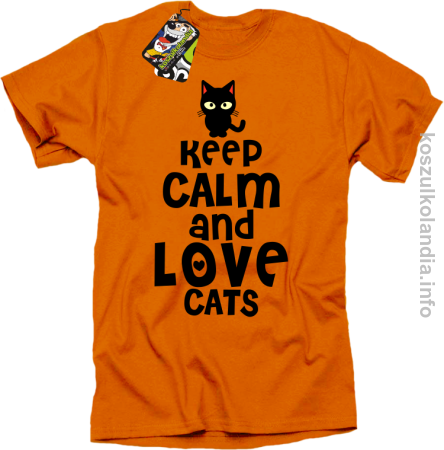 Keep Calm and Love Cats Black Filo - Koszulka męska 
