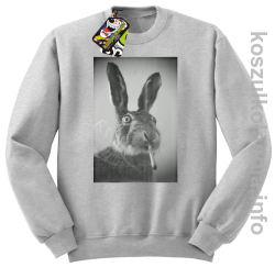 Zając z cygaretem - Bluza standard bez kaptura melanż 