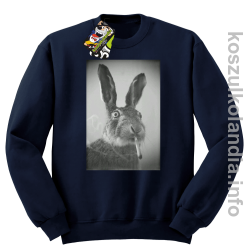 Zając z cygaretem - Bluza standard bez kaptura granatowa 