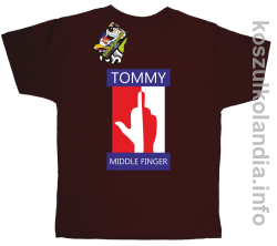 Tommy Middle Finger - koszulka dziecięca - brązowa