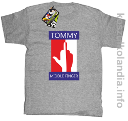 Tommy Middle Finger - koszulka dziecięca - melanż