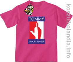 Tommy Middle Finger - koszulka dziecięca - fuksja