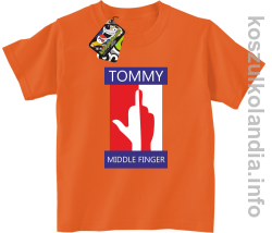 Tommy Middle Finger - koszulka dziecięca - pomarańczowa