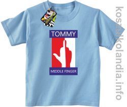 Tommy Middle Finger - koszulka dziecięca - błękitna