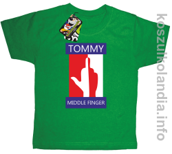 Tommy Middle Finger - koszulka dziecięca - zielony