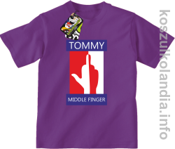 Tommy Middle Finger - koszulka dziecięca - fioletowa