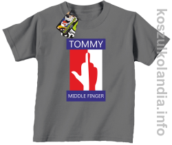 Tommy Middle Finger - koszulka dziecięca - szara