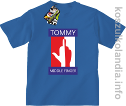 Tommy Middle Finger - koszulka dziecięca - niebieska