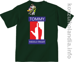 Tommy Middle Finger - koszulka dziecięca - butelkowa