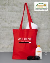 Weekend PLEASE WAIT - torba bawełniana - czerwona