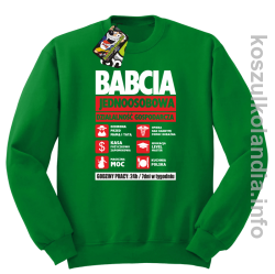 BABCIA - Jednoosobowa działalność gospodarcza - Bluza standard bez kaptura zielona 