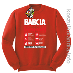 BABCIA - Jednoosobowa działalność gospodarcza - Bluza standard bez kaptura czerwona 