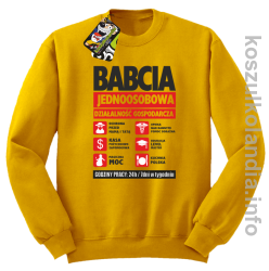 BABCIA - Jednoosobowa działalność gospodarcza - Bluza standard bez kaptura żółta 