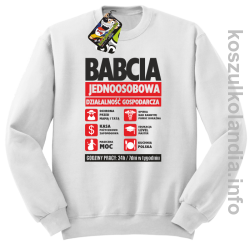BABCIA - Jednoosobowa działalność gospodarcza - Bluza standard bez kaptura biała 