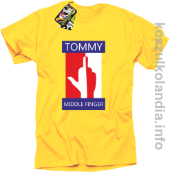Tommy Middle Finger - koszulka męska - żółta