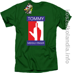 Tommy Middle Finger - koszulka męska - zielona