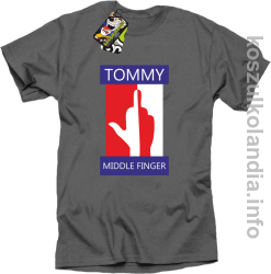 Tommy Middle Finger - koszulka męska - szara