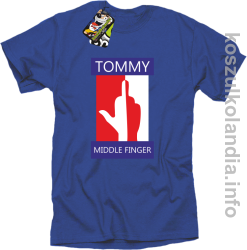 Tommy Middle Finger - koszulka męska - niebieska