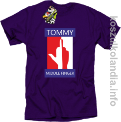Tommy Middle Finger - koszulka męska - fioletowa