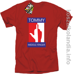 Tommy Middle Finger - koszulka męska - czerwona