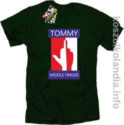 Tommy Middle Finger - koszulka męska - butelkowa