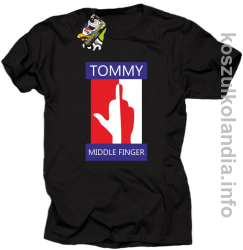 Tommy Middle Finger - koszulka męska - czarna