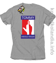 Tommy Middle Finger - koszulka męska - melanż