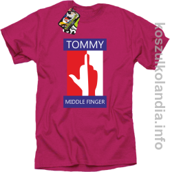 Tommy Middle Finger - koszulka męska - fuksja