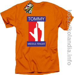 Tommy Middle Finger - koszulka męska - pomarańczowa