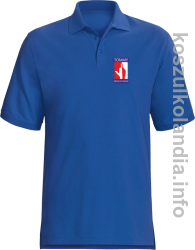 Tommy Middle Finger - koszulka  męska POLO - niebieska