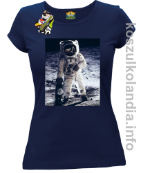 Kosmonauta z deskorolką - Koszulka damska granatowa 