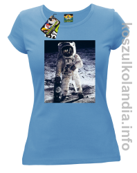 Kosmonauta z deskorolką - Koszulka damska błękitna 