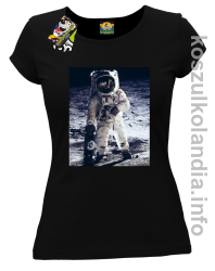 Kosmonauta z deskorolką - Koszulka damska czarna 
