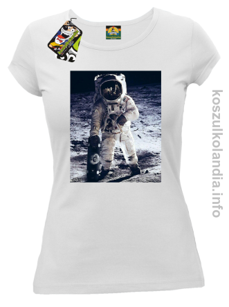 Kosmonauta z deskorolką - Koszulka damska biała 