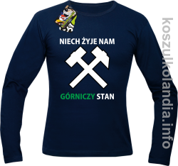 Niech żyje nam górniczy stan - Longsleeve męski granat