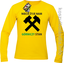 Niech żyje nam górniczy stan - Longsleeve męski żółty 