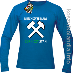 Niech żyje nam górniczy stan - Longsleeve męski niebieski