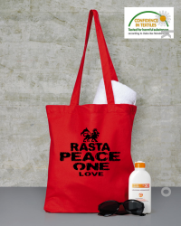 Rasta Peace ONE LOVE - torba bawełniana - czerwona