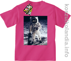 Kosmonauta z deskorolką - koszulka dziecięca fuchsia 