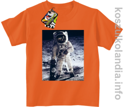 Kosmonauta z deskorolką - koszulka dziecięca pomarańczowa 
