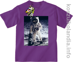 Kosmonauta z deskorolką - koszulka dziecięca fioletowa 